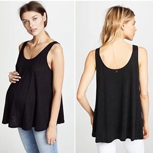 Hatch Linen Swing Tank - Maternity - Black: Size 0 (size 0-2)